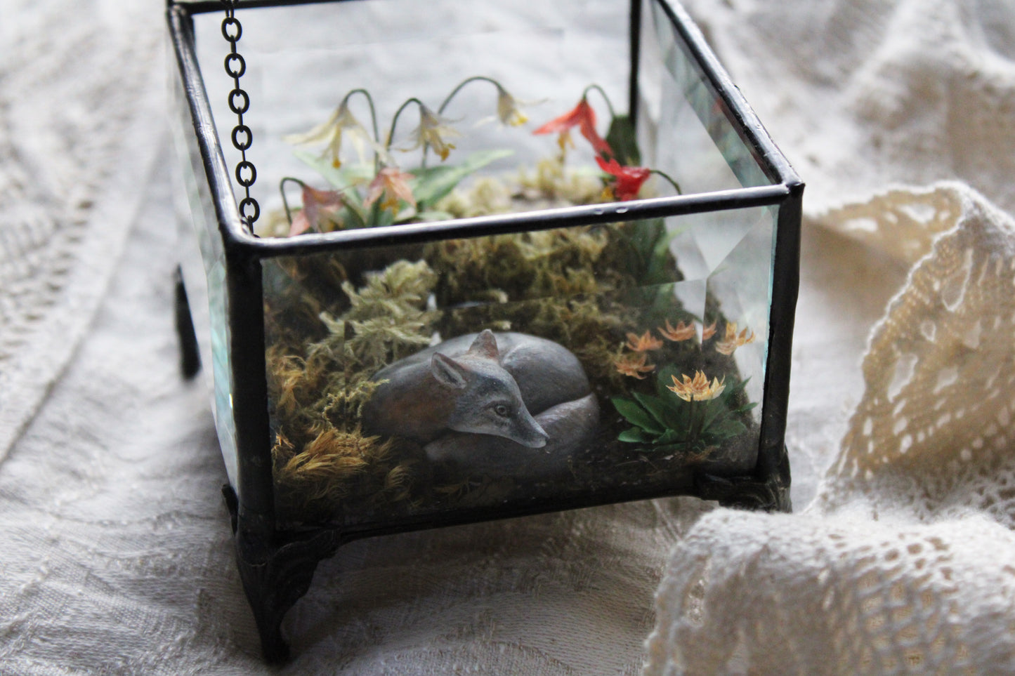 Slowing Down in the Meadowland | Glass Shadowbox Sculpture