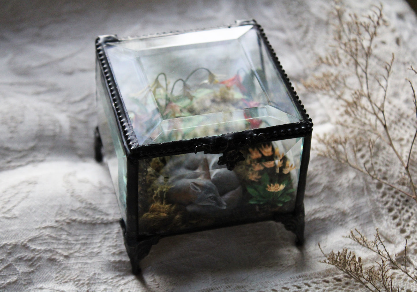 Slowing Down in the Meadowland | Glass Shadowbox Sculpture