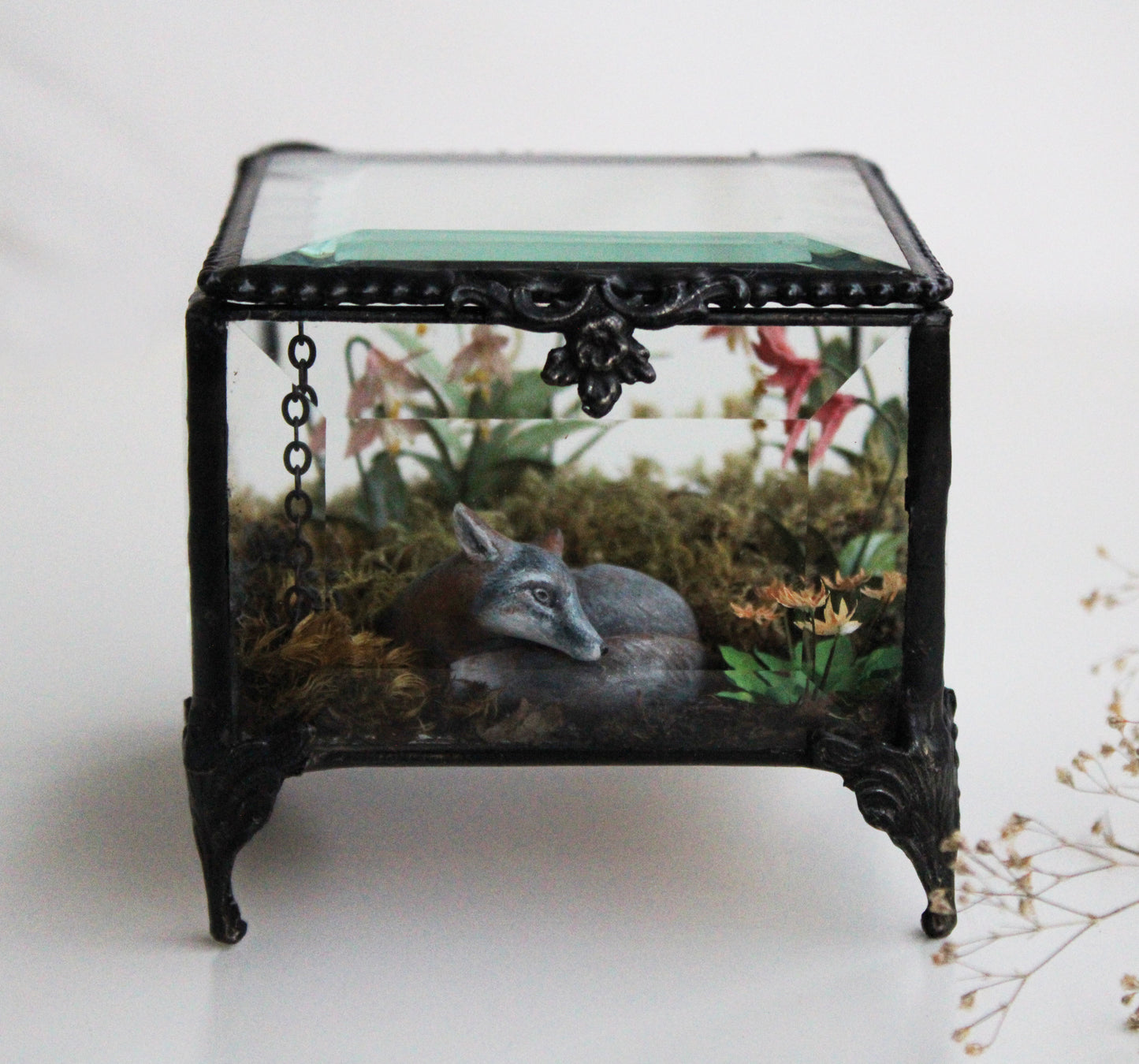 Slowing Down in the Meadowland | Glass Shadowbox Sculpture