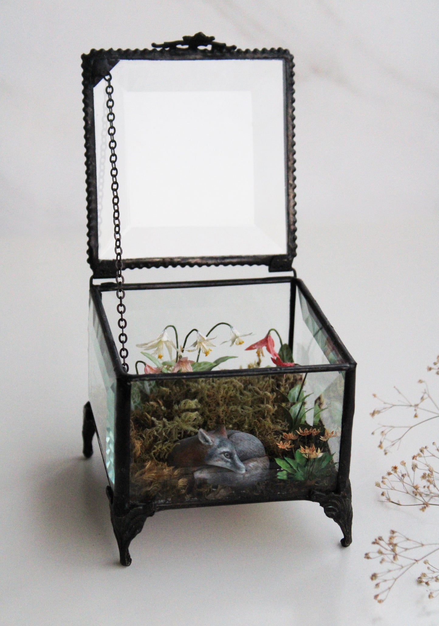 Slowing Down in the Meadowland | Glass Shadowbox Sculpture