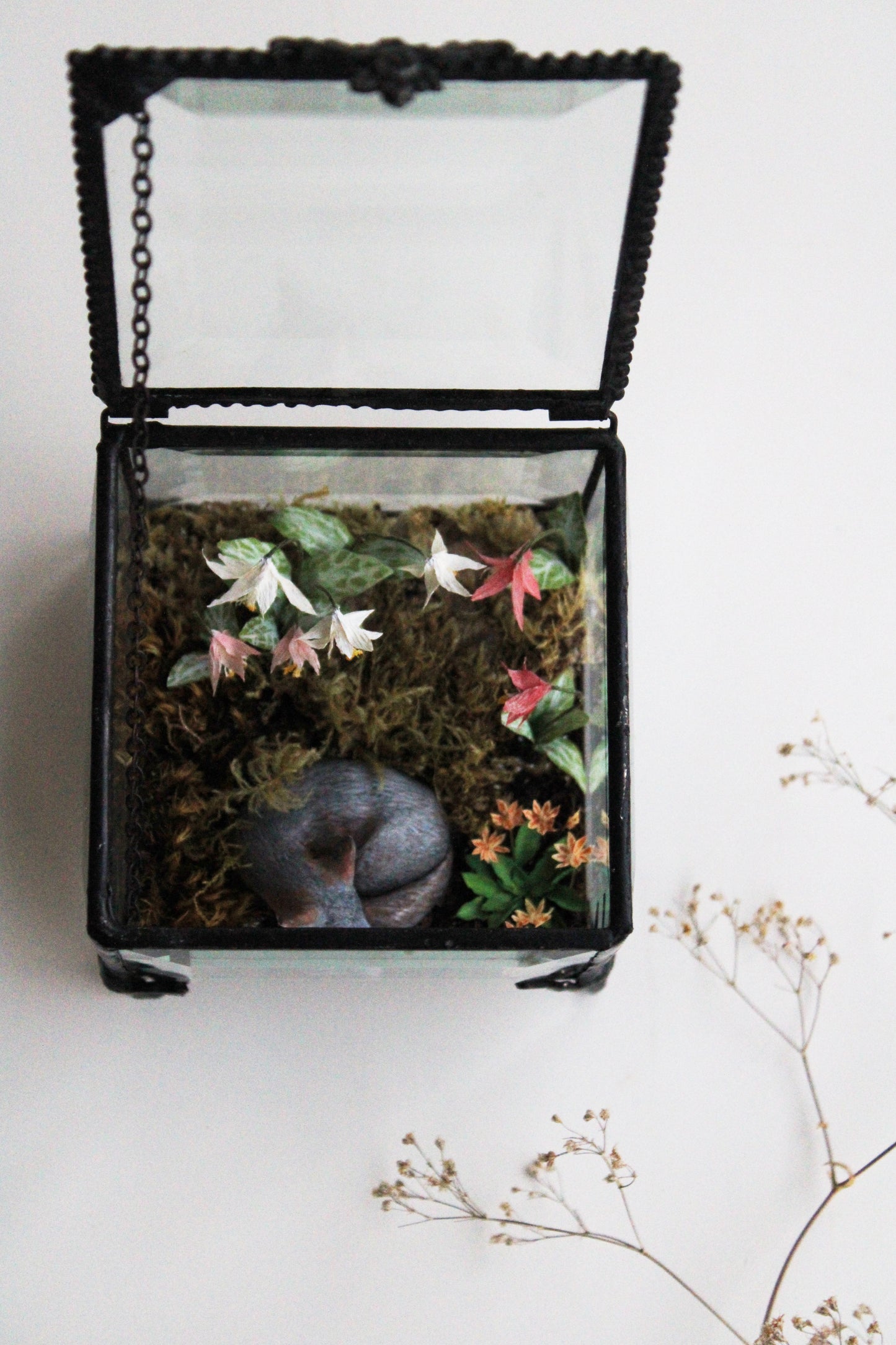 Slowing Down in the Meadowland | Glass Shadowbox Sculpture