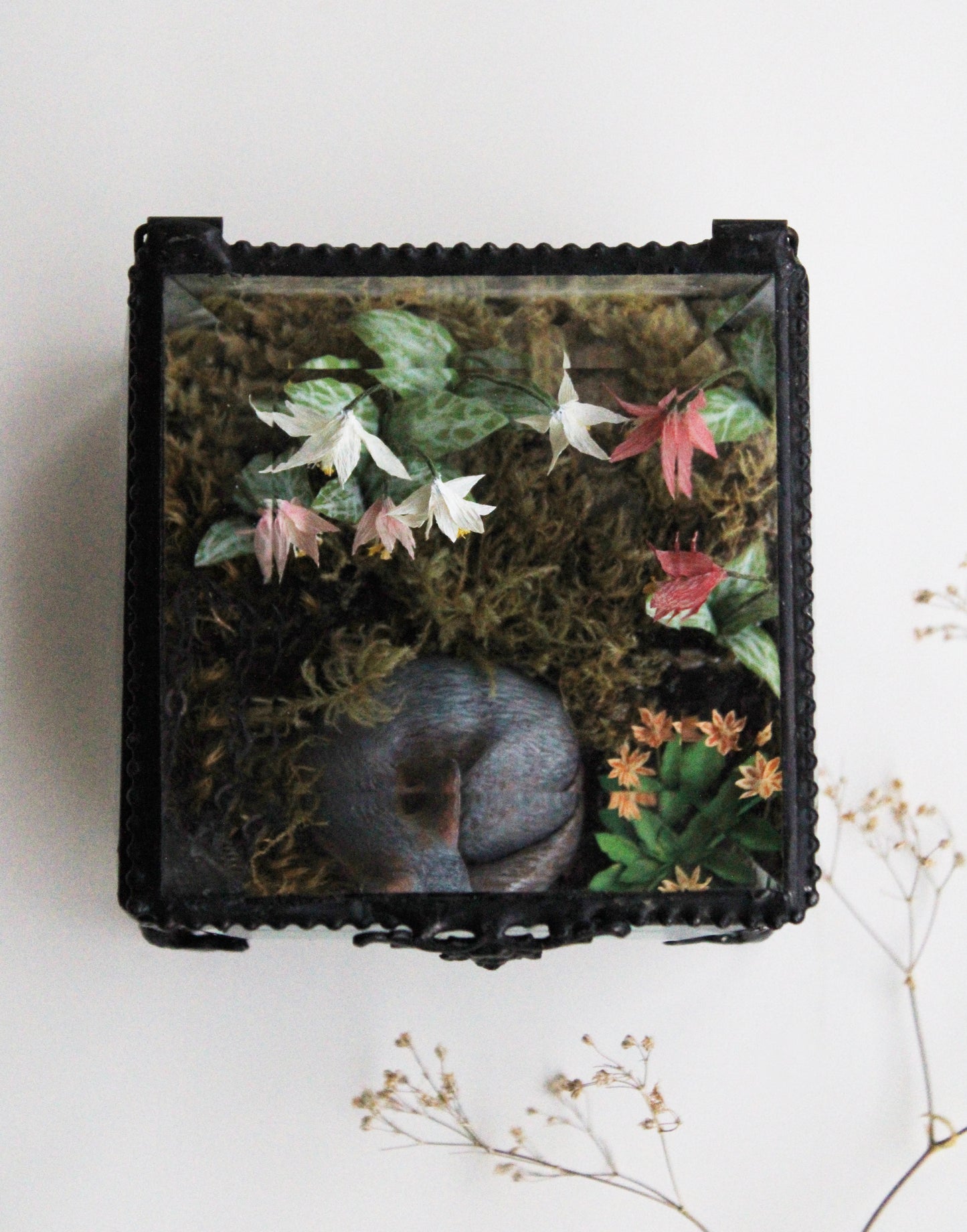 Slowing Down in the Meadowland | Glass Shadowbox Sculpture