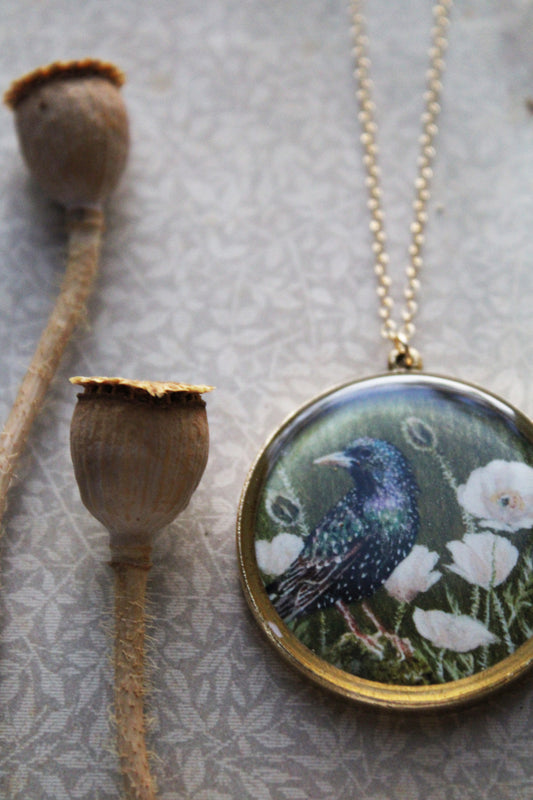 Nesting in the Poppies | Starling Necklace
