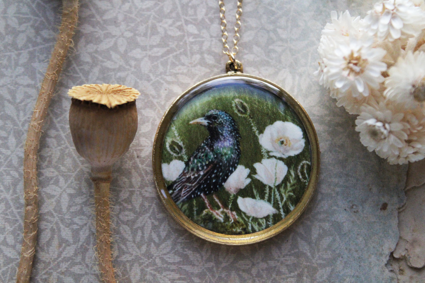 Nesting in the Poppies | Starling Necklace