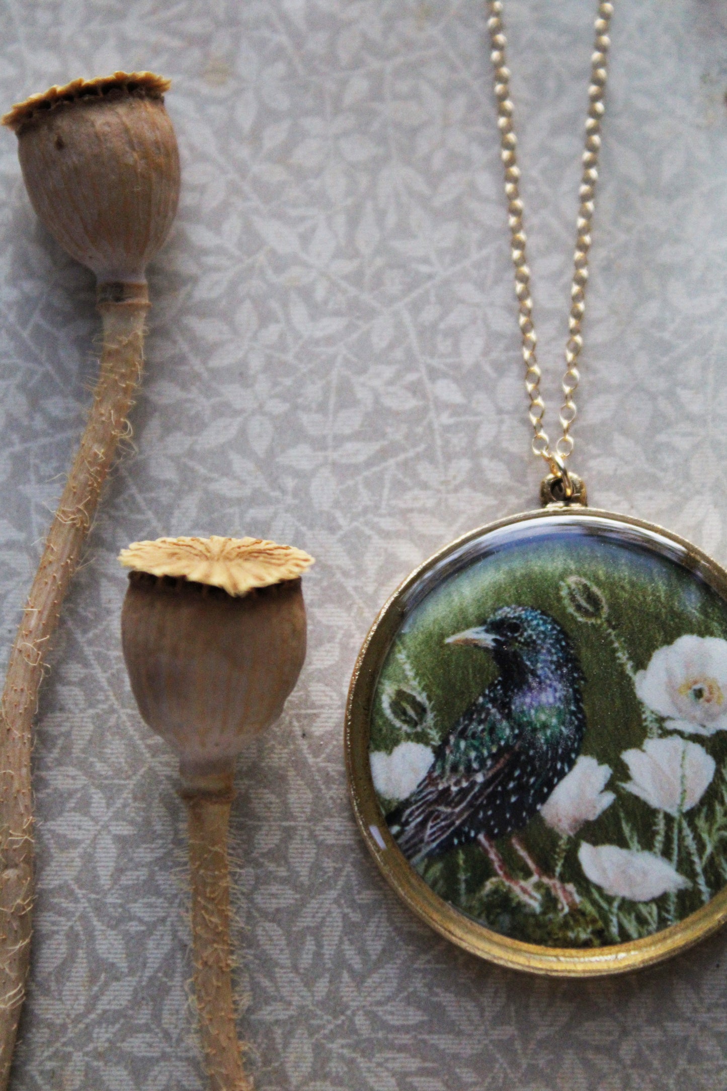 Nesting in the Poppies | Starling Necklace