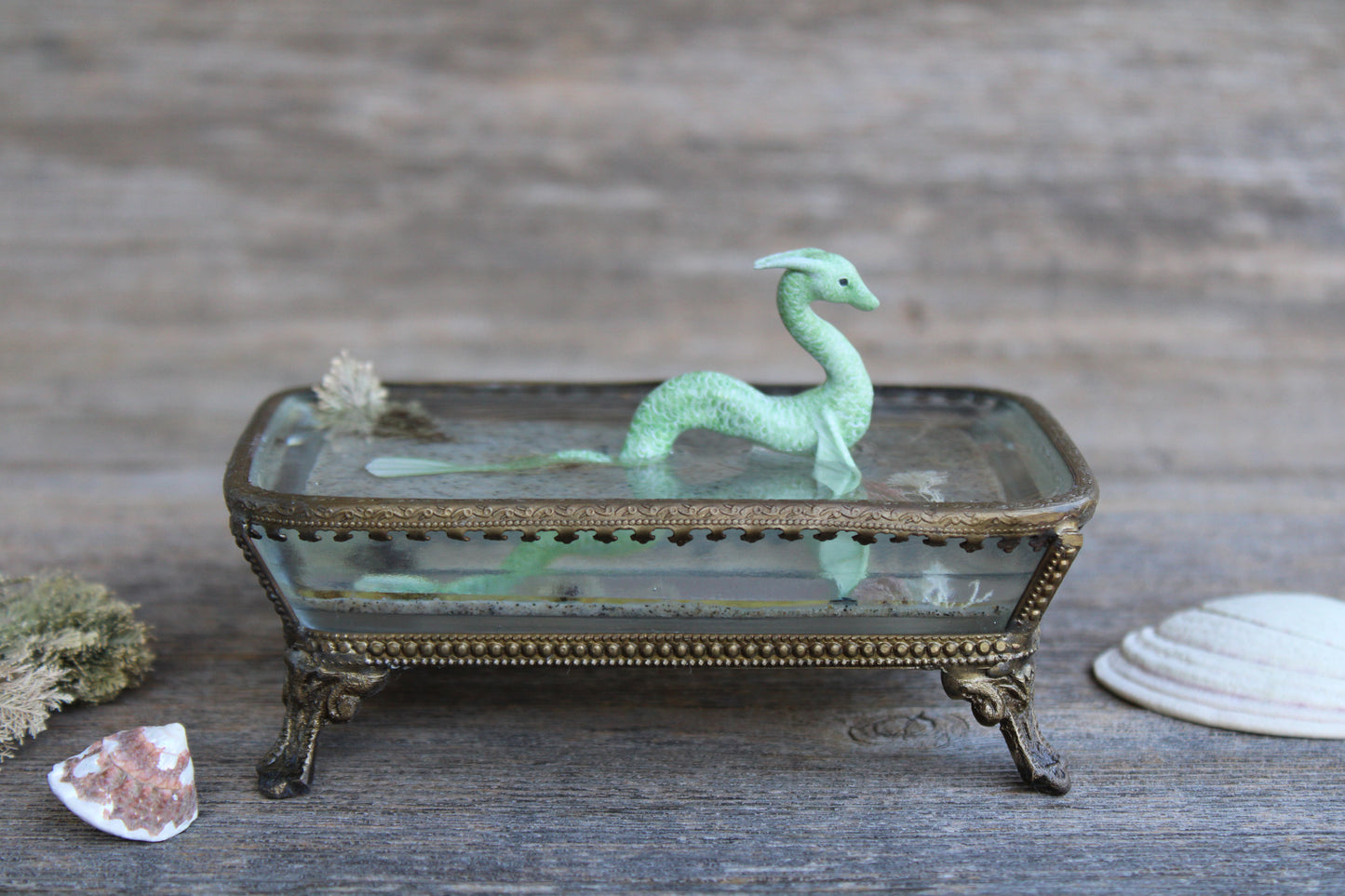 The Green Water Dragon | Glass Dish Sculpture