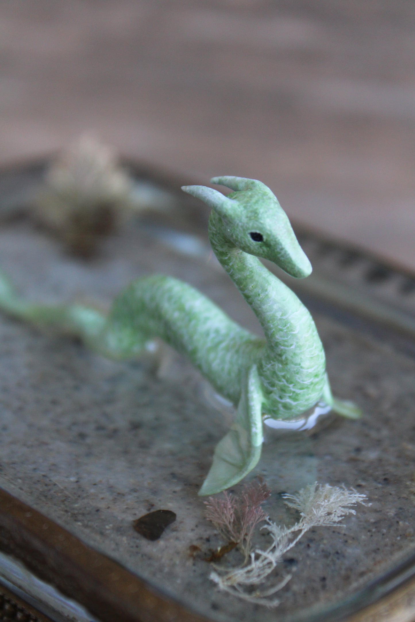 The Green Water Dragon | Glass Dish Sculpture