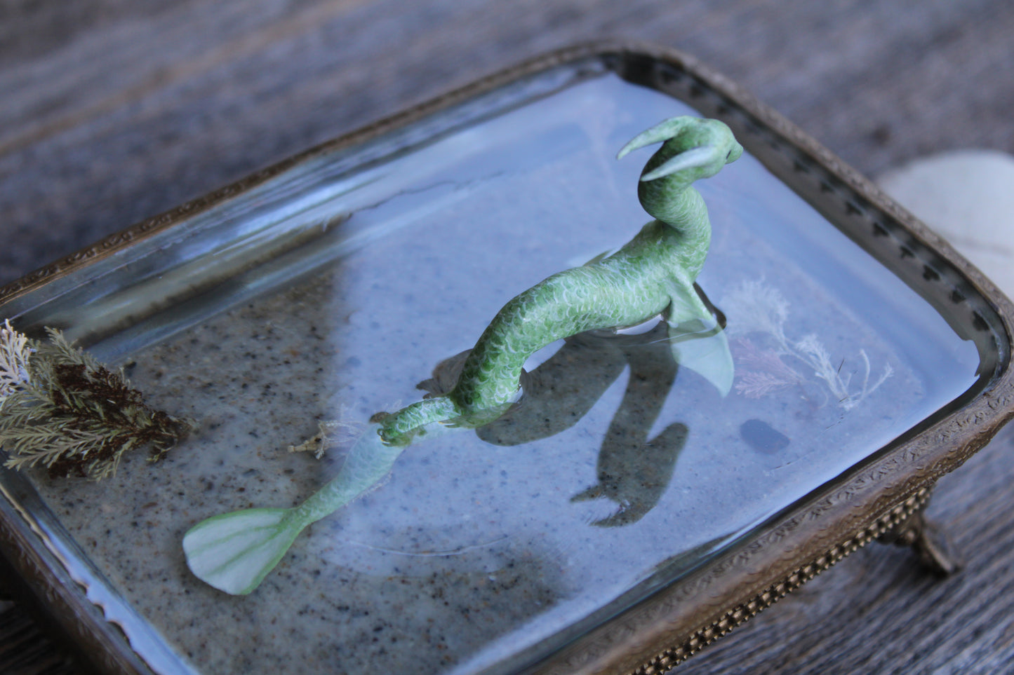 The Green Water Dragon | Glass Dish Sculpture