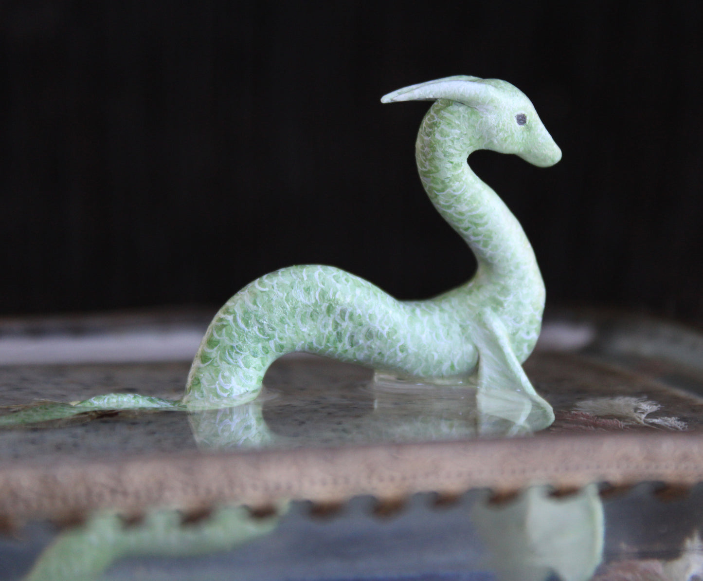 The Green Water Dragon | Glass Dish Sculpture