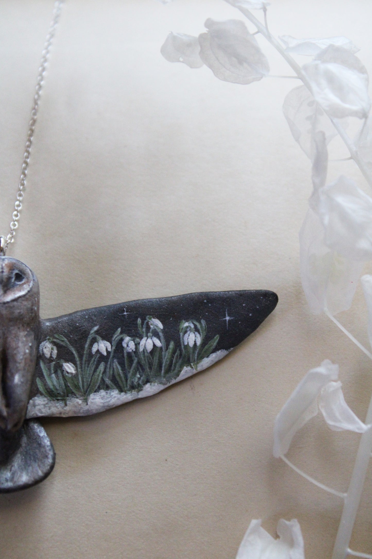 Snowdrop Barn Owl Necklaces
