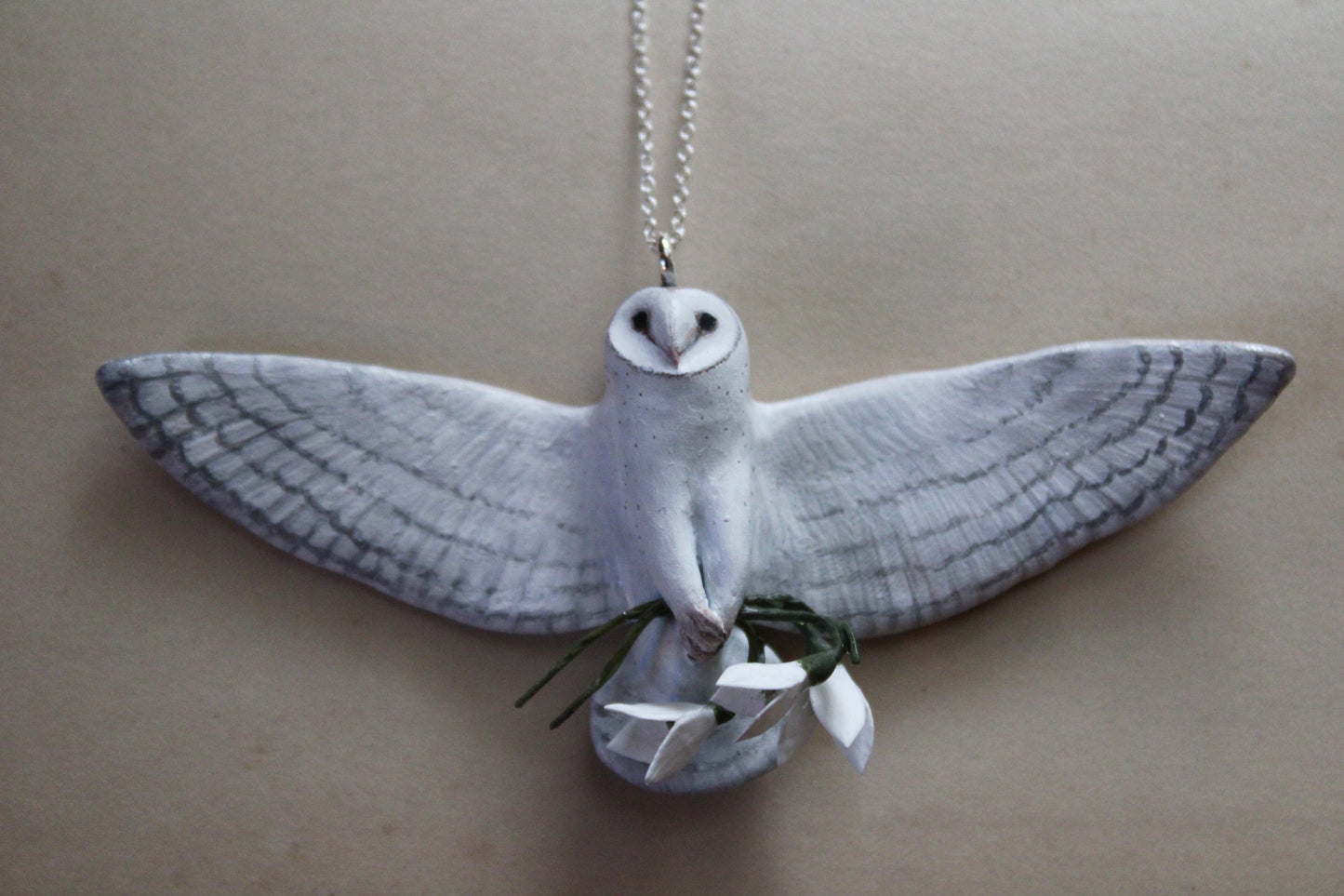 Snowdrop Barn Owl Necklaces