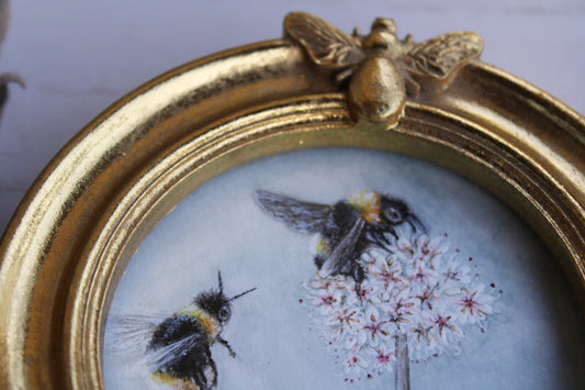 Wild Buckwheat & California Bumblebees | Original Watercolor Painting