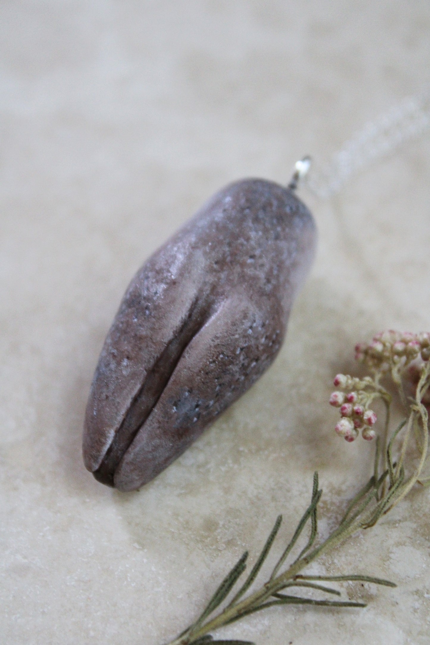 Foxglove and Hummingbird Barn Owl Necklace